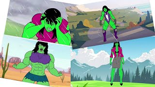 top 4 she hulk tranfomation animation [upl. by Asiram]