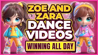 🔥 Winning All Day 🔥 Zoe amp Zara Kids Dance Challenge  Fun Animated Dance Song for Youth [upl. by Lerred]