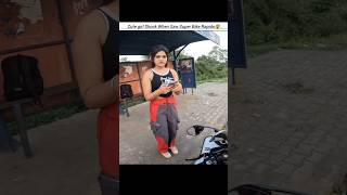 Cute girl Angry when saw super bike Rapido on hayabusa 🥰 shorts bike rider cutegirl rapido [upl. by Ace]