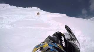 I survived a big Avalanche while snowmobiling thanks to my guardian angels  Video go pro hero 4 [upl. by Humfrey]