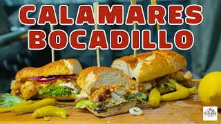 spanisches Street Food Sandwich Calamares Bocadillo mit selbst gemachter Aioli  Rezept DADs BBQ [upl. by Ellebyam]