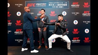 UFC Xangai A 1ª encarada entre Anderson Silva e Kelvin Gastelum [upl. by Yretsym]