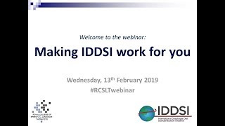 RCSLT and IDDSI webinar Making IDDSI work for you [upl. by Leventis652]