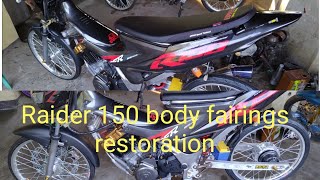 raider 150 body fairings restoration mettalic gray [upl. by Daven]