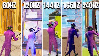 Fortnite 60hz vs 120hz vs 144hz vs 165hz vs 240hz UPDATED [upl. by Einwahs]