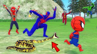 team spider man vs bad guy joker ► spiderman 2099 Rescue kid SpiderMan from snake funny animation [upl. by Htebazie]