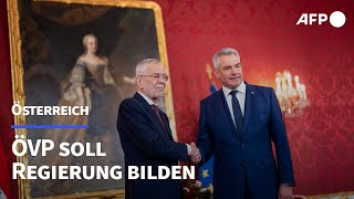 Österreich Bundespräsident beauftragt ÖVPChef mit Regierungsbildung  AFP [upl. by Priscilla]