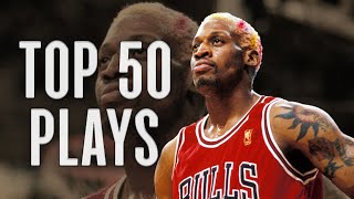 Dennis Rodman TOP 50 CAREER PLAYS [upl. by Stroud]