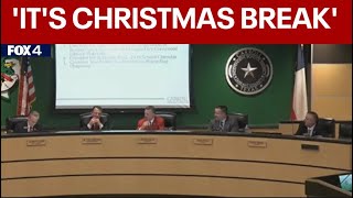 Southlake Carroll ISD board president Call it Christmas break not holiday break [upl. by Yonita]