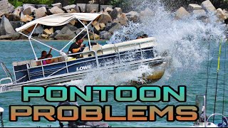 Pontoon PROBLEMS On ROUGH Waters  Fort Pierce Inlet Jetty [upl. by Rendrag]