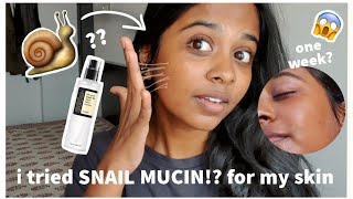 I Tried SNAIL MUCIN for a week 😱🐌  cosrx snail mucin review  results [upl. by Ettelrats882]