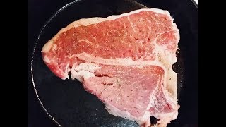 Cast Iron Skillet T Bone Porterhouse Steak Recipe [upl. by Cinelli]