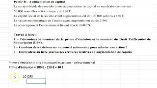 Exercice corrigé  Augmentation de capital en numéraire [upl. by Rihaz]