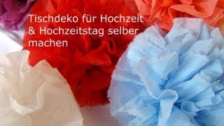 Tischdeko für die Hochzeit selber machen Rosen aus Servietten [upl. by Aivon]