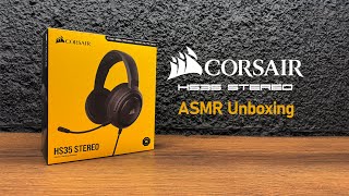 ASMR Unboxing of Corsair HS35 Stereo Headset by Intellence [upl. by Ridglea]