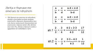 Thyesat Mbledhja zbritja shumezimi dhe pjestimi i thyesave [upl. by Ahsieket]