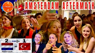 Amsterdam Live  Aftermath in Amsterdam Netherlands beat Turkey 21 EURO 2024 [upl. by Gayl]