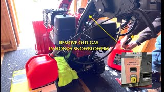 Drain old Gas on a Honda Snowblower [upl. by Nnylorac]