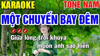 MỘT CHUYẾN BAY ĐÊM Karaoke Tone Nam  BEAT CHUẨN  ► Dáng Quê Karaoke [upl. by Yslek]