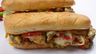 Chicken Fajita SandwichBurgerQuick And Easy Recipe By Recipes Of The World [upl. by Krissie560]