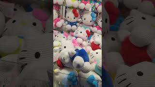 Claw machine win of a super cute Hello Kitty plushie toy hellokitty clawmachine cranegame [upl. by Phyllys]