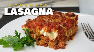 Best Homemade Lasagna Recipe  Easy amp Cheesy [upl. by Atilef693]