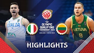 Lithuania 🇱🇹 too strong for Italy 🇮🇹 in SemiFinals  Highlights  FIBA OQT 2024 Puerto Rico [upl. by Oniram]