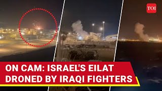 Big Attack On Israeli City Eilat Explosions Injuries amp Warehouse Damaged In Iraqi Fighters Strike [upl. by Anihta346]