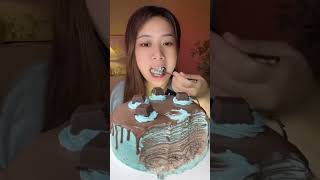 Crepe cake🎂 mukbang crepecake mintchocolate cake food eatingsounds asmr cr kwaii app [upl. by Horatio]