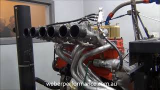 Holden 202 Race Engine Dyno Triple Webers [upl. by Eiramadnil]