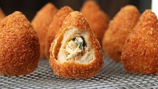 Brazilian Chicken Croquettes Coxinha [upl. by Ellehsar778]