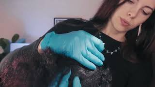 ASMR  Dandruff Removal On Afro amp Scratching Plucking Hair Playing [upl. by Alyakim185]