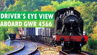 Drivers Eye View POV of the Severn Valley Railway line aboard steam train GWR 4566 [upl. by Aizek]