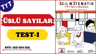 2023 ACİL MATEMATİK TYT  ÜSLÜ SAYILAR  TEST1  Syf 153154155 [upl. by Einnaj]