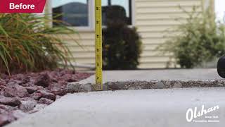 Sunken Concrete Shown Before amp After Concrete Leveling Using Polyurethane Foam [upl. by Donella]