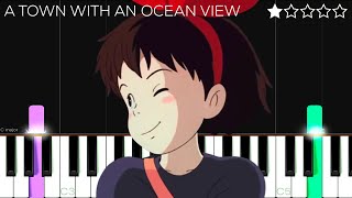 Kiki’s Delivery Service  A Town With An Ocean View  EASY Piano Tutorial [upl. by Skipton]