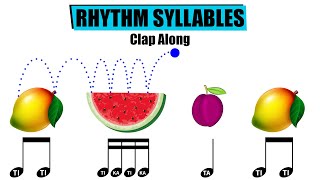 Musical Fruits  Rhythm Syllables ClapAlong [upl. by Auqenehs]