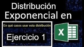 Distribución exponencial con excel problema y aplicacion utilizando excel [upl. by Hanny78]