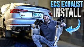 ECS Exhaust for the B9 Audi S4 BIG SOUND CHANGE [upl. by Gillie991]