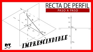 💥 Recta de PERFIL diedrico 💥🚀💥 Aprender diédrico paso a paso  sistema rectas diedrico [upl. by Amian382]