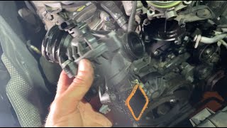 Replacing the Thermostat in a 2013 Mercedes ML350 Applies to 2012  2018 ML350 amp GLE350 W166 [upl. by Maxma743]