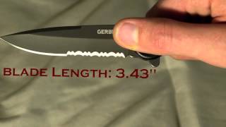 Gerber EVO Tactical Serrated Knife Feature Overview [upl. by Nilatak]