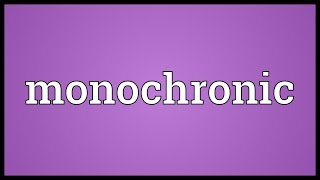 Monochronic Meaning [upl. by Akeihsal]