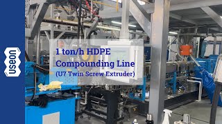 1 tonh HDPE Compounding Line U7 Twin Screw Extruder  Underwater Pelletizing System  USEON [upl. by Enier]