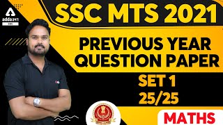 SSC MTS 2021  Maths  SSC MTS Previous Year Question Paper  Practice Set 1 [upl. by Danice325]