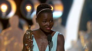 Lupita Nyongo winning Best Supporting Actress  86th Oscars 2014 [upl. by Sucramaj]