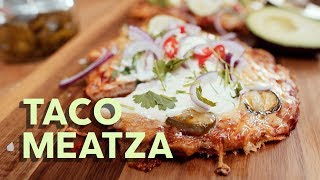 1Min Recipe • How to make keto taco meatza [upl. by Pember875]