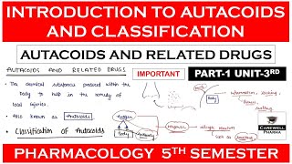 Autacoids and related drugs  Introduction  Classification  Part 1 Unit 3  Pharmacology 5 sem [upl. by Nahtaneoj]