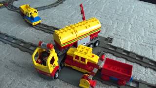 Train vs Truck  Crash at a railroad crossing  Lego duplo train Accident [upl. by Lundeen]