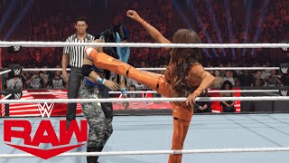 Mia Yim vs Carmella Money In The Bank qualifier WWE RAW 2K24 [upl. by Orlando236]